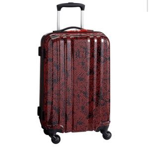 NEW Pottery Barn Teen Channeled Hard-Sided Red Circuit Carry-on Spinner